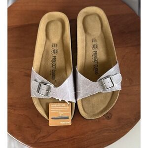 New Cushionaire Sparkle Sandal Slide‎ Women's Size 11 Soft Footbed Project Cloud